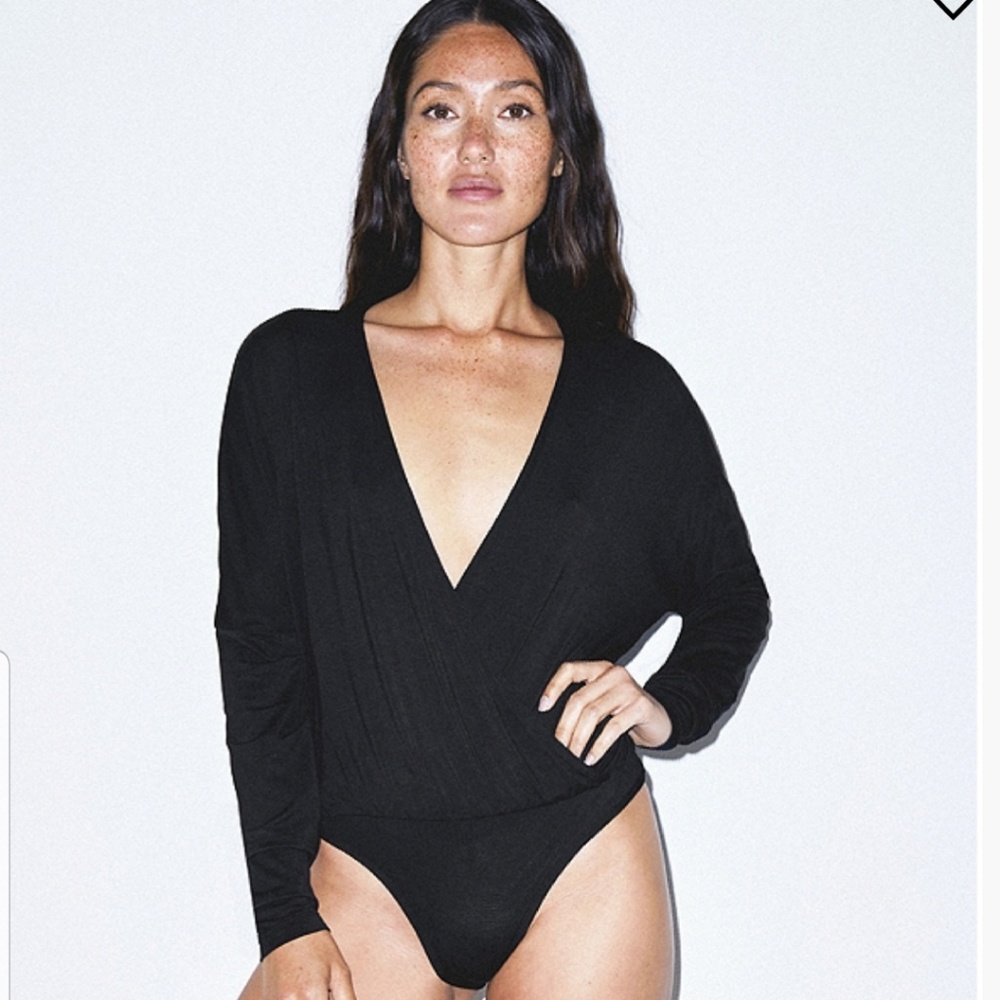 Mix Modal Long Sleeve Drape Bodysuit
